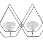 CHROME DOUBLE DIAMOND T LITE HOLDER - Birdie Barn