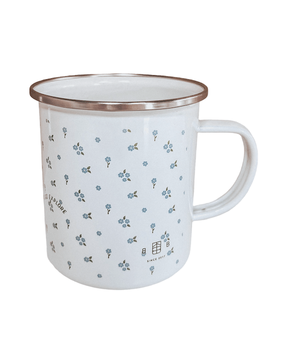 Flower Journey 17oz Enamel Mug - Blue - Birdie Barn