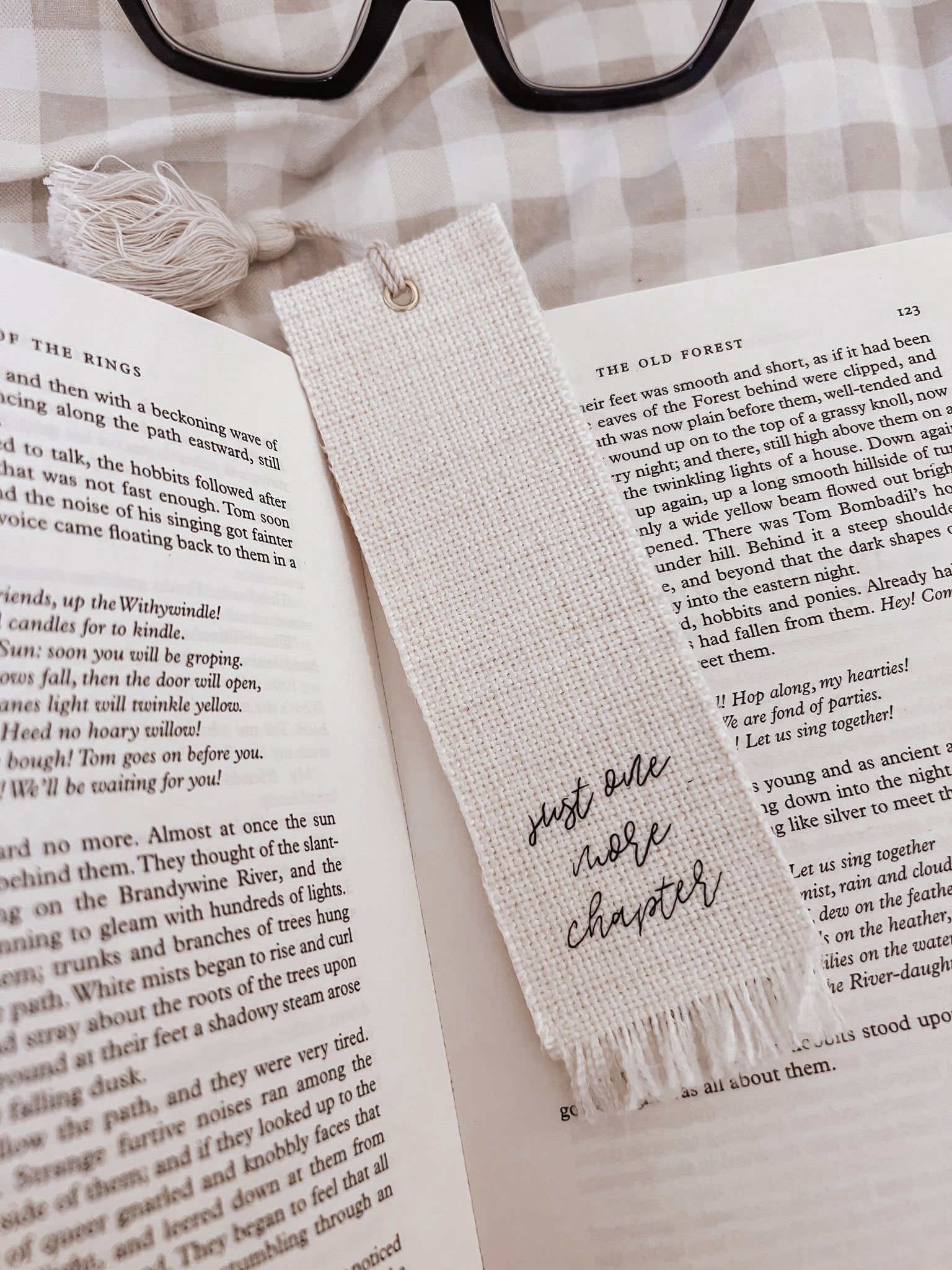 Personalised Linen Effect Bookmark - Birdie Barn