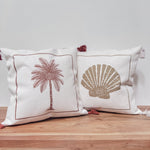 Shell Linen Effect Cushion Cover - Birdie Barn