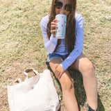 Traveller's Palm Linen Effect Tote