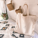 Minimal Beach Linen Effect Tote