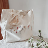 Pressed Flowers Linen Effect Tote