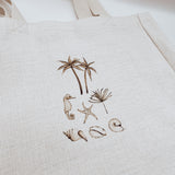 Palm Shells Linen Effect Tote