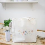 Pressed Flowers Linen Effect Tote