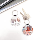 Personalised Photo PU Leather Keyring