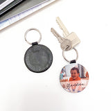 Personalised Photo PU Leather Keyring