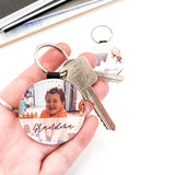 Personalised Photo PU Leather Keyring