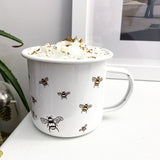 Extra Large Personalised Bee Enamel Mug