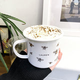 Extra Large Personalised Bee Enamel Mug