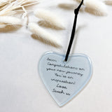 Personalised Special Message Hanging Glass Heart