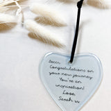 Personalised Special Message Hanging Glass Heart