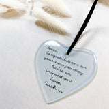 Personalised Special Message Hanging Glass Heart