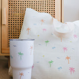 Sketchy Palms Linen Effect Tote
