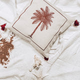 Palm Tree Linen Effect Cushion Cover