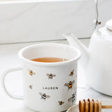 Extra Large Personalised Bee Enamel Mug