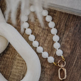 White Agate Grounding Wristlet