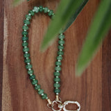 Green Agate Grounding Wristlet