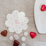 Hot Pink Love Hearts Flower Shape Coaster