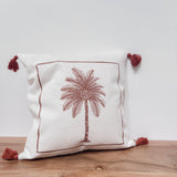 Palm Tree Linen Effect Cushion Cover