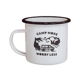 Camp/Hike More Worry Less 12oz Enamel Mugs