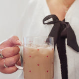 Hot Pink Love Hearts Glass Mug