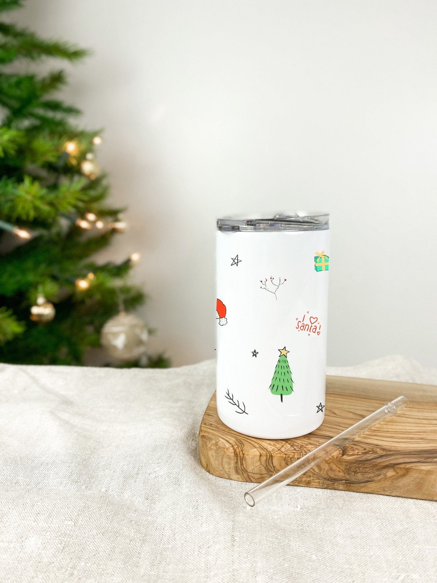 A Sketchy Christmas Personalised Tumbler - Birdie Barn