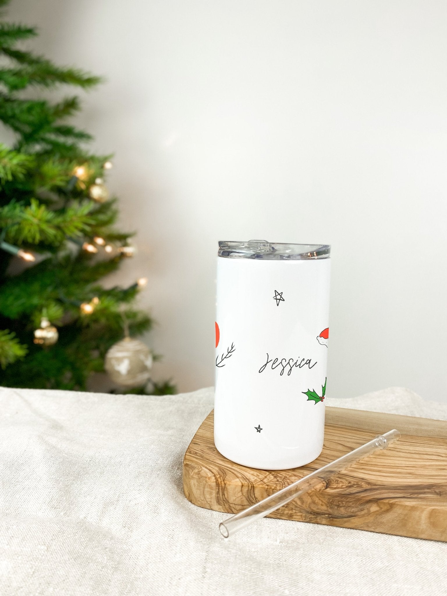 A Sketchy Christmas Personalised Tumbler - Birdie Barn