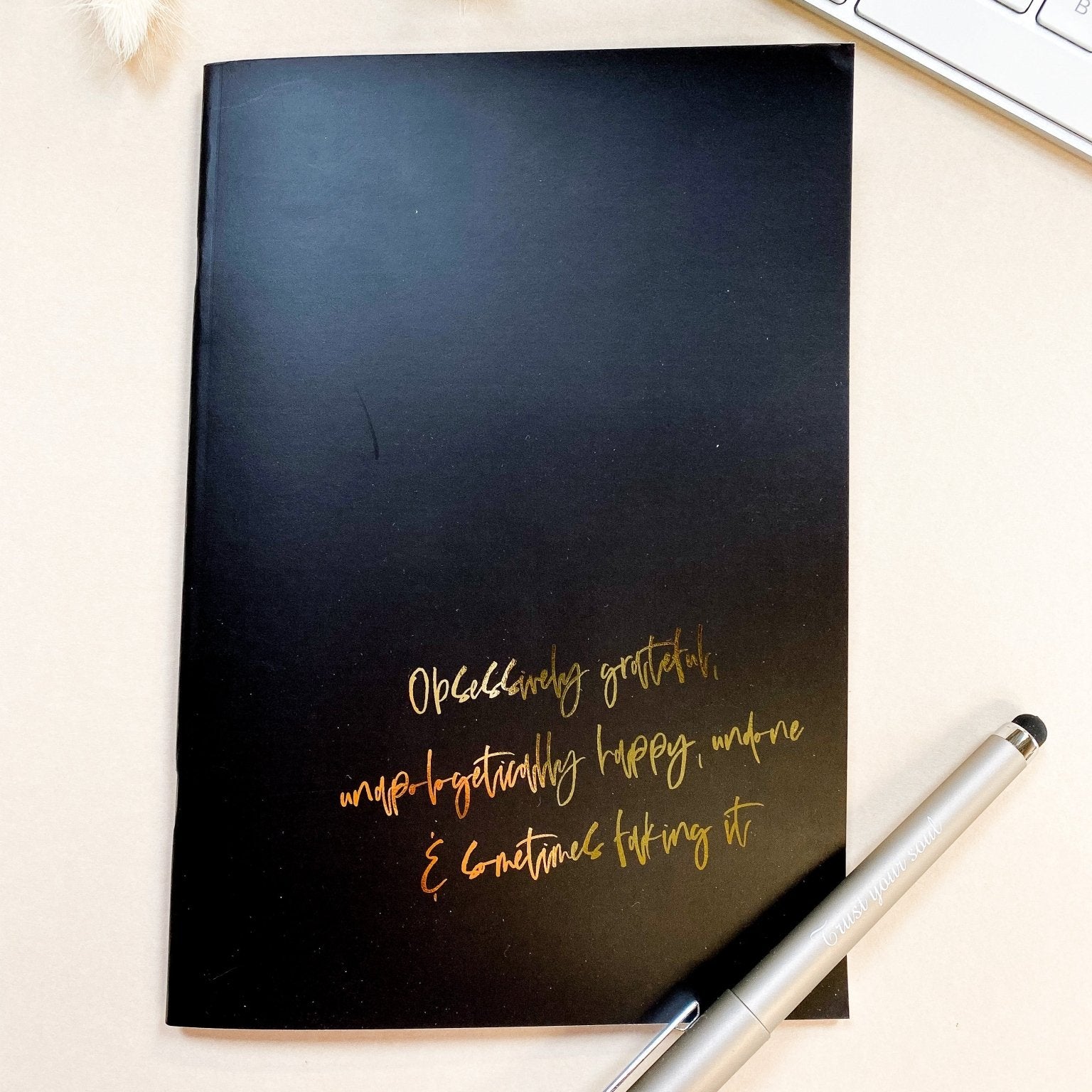 Black Quote Foiled Notebook - Birdie Barn