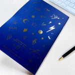 Blue Foiled Illustrated Notebook - Birdie Barn