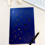 Blue Foiled Illustrated Notebook - Birdie Barn