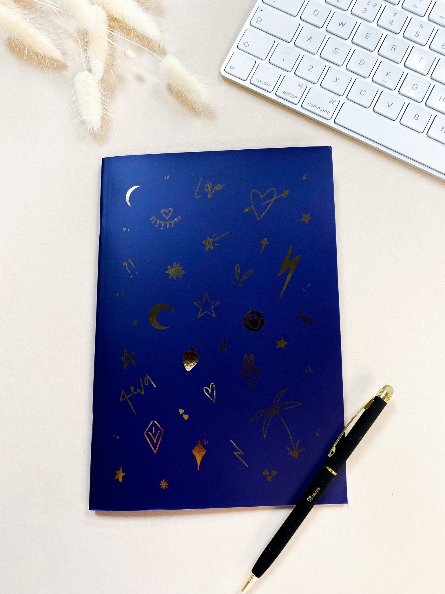 Blue Foiled Illustrated Notebook - Birdie Barn