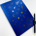 Blue Foiled Illustrated Notebook - Birdie Barn