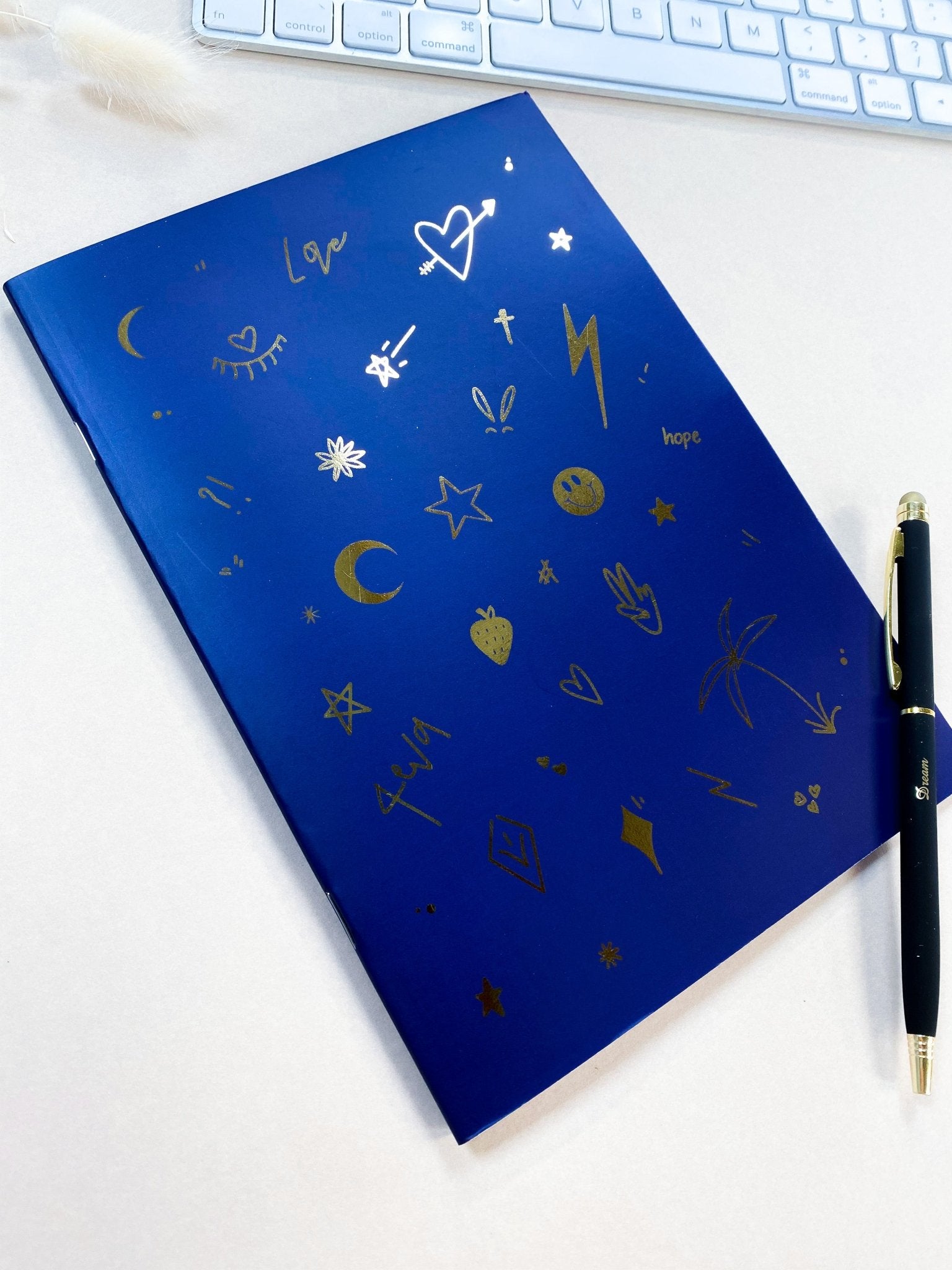 Blue Foiled Illustrated Notebook - Birdie Barn