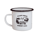 Camp/Hike More Worry Less 12oz Enamel Mugs - Birdie Barn