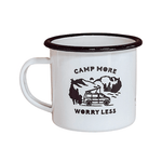 Camp/Hike More Worry Less 12oz Enamel Mugs - Birdie Barn