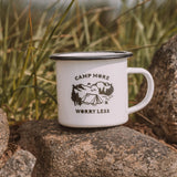 Camp/Hike More Worry Less 12oz Enamel Mugs - Birdie Barn