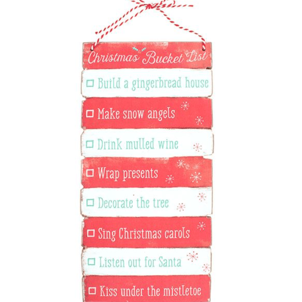 CHRISTMAS BUCKET LIST HANGING SIGN - Birdie Barn