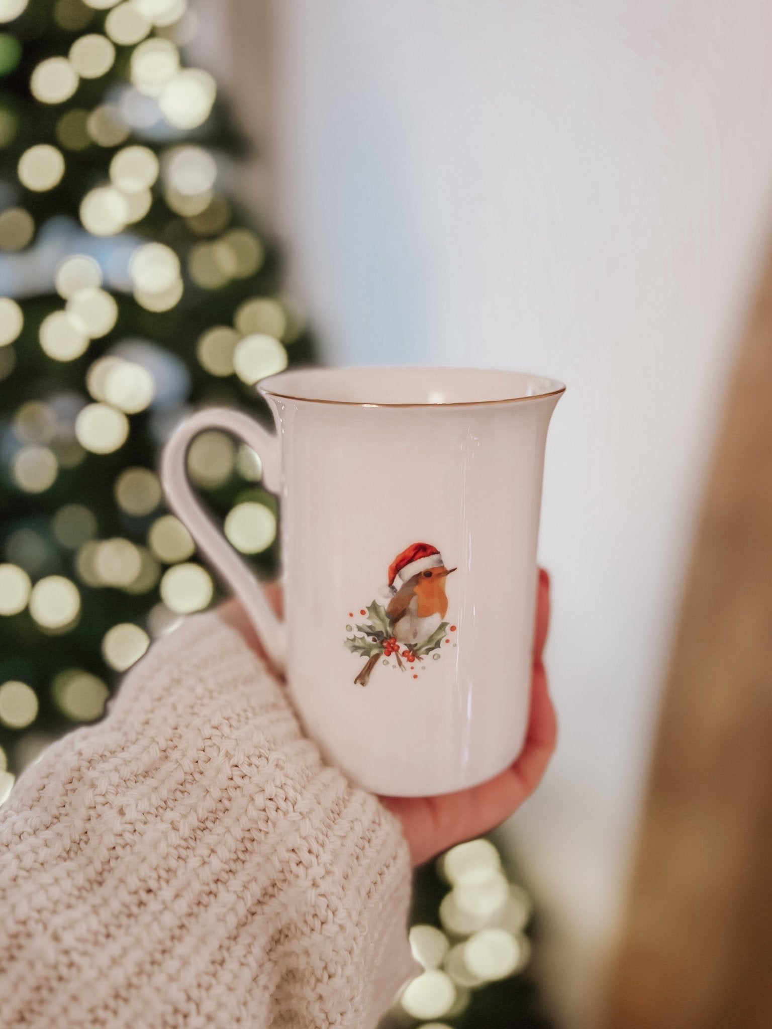 Christmas Robin Bone China Mug - Birdie Barn