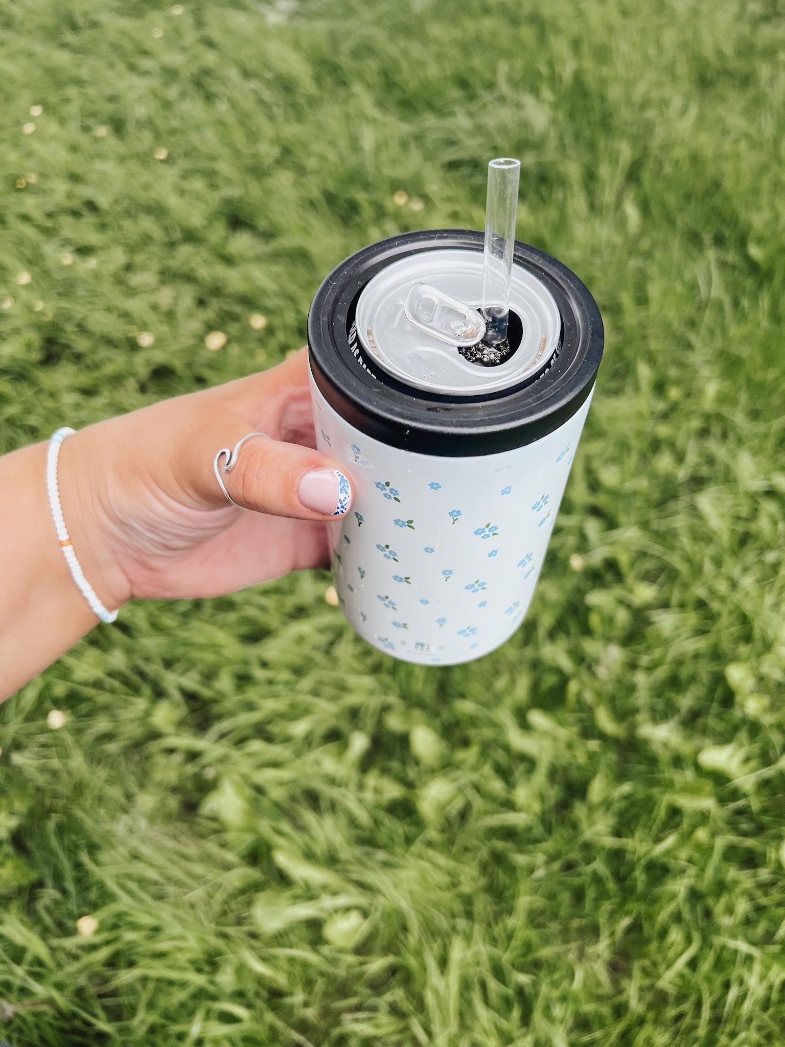 Flower Journey 12oz Tumbler - Blue - Birdie Barn