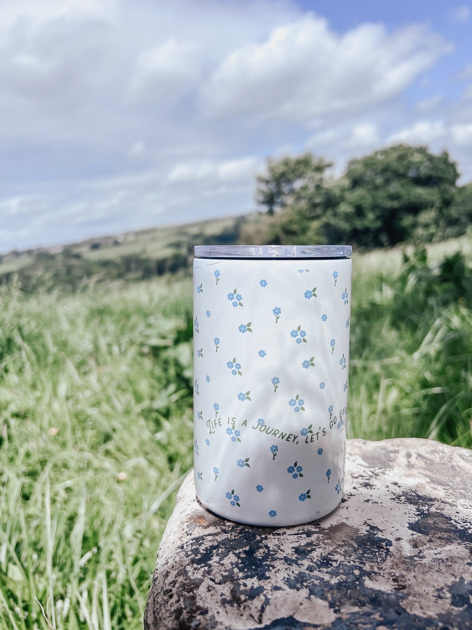 Flower Journey 12oz Tumbler - Blue - Birdie Barn