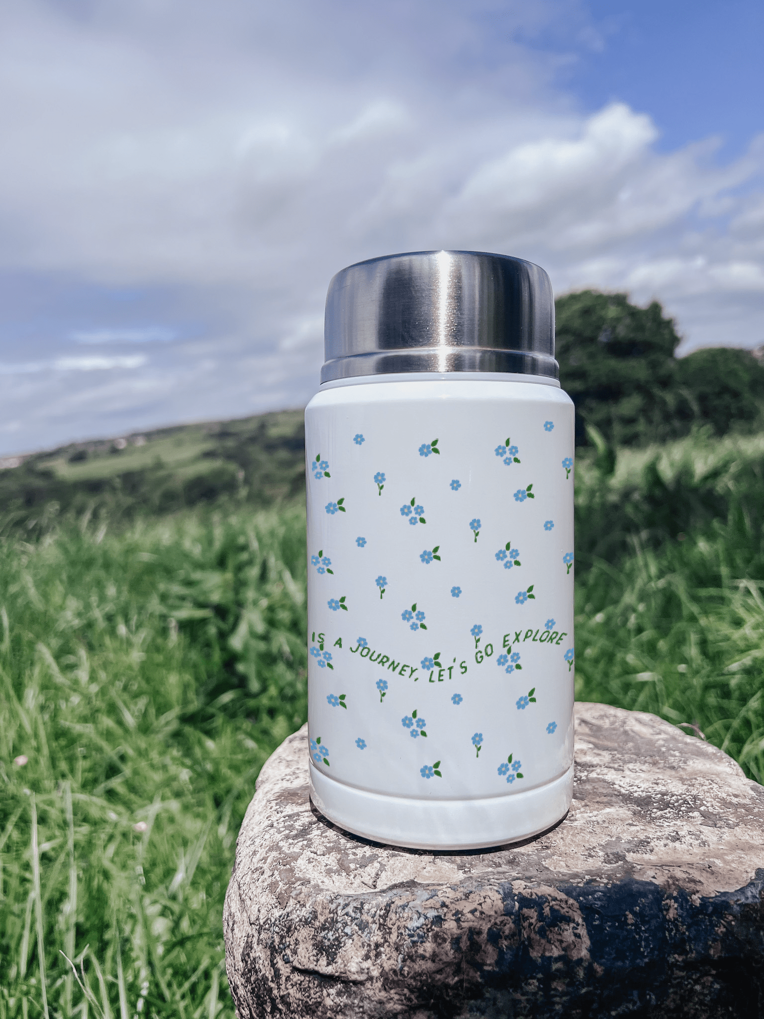 Flower Journey Food Flask - Blue - Birdie Barn