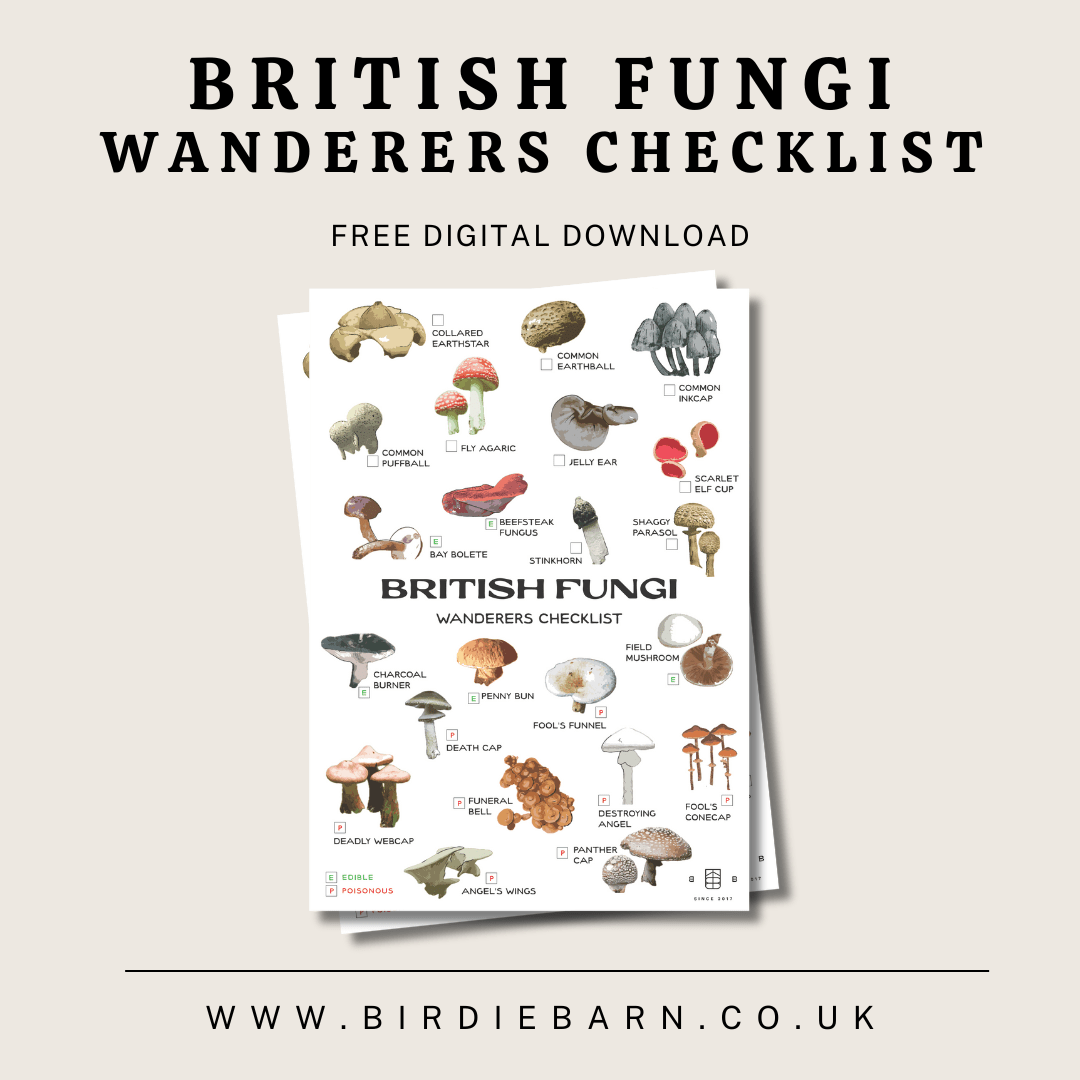 Free British Fungi Checklist Printable - Birdie Barn