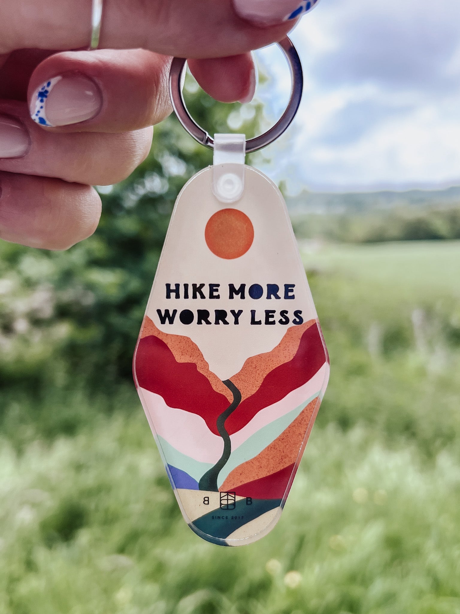 Hike More Worry Less Acrylic Keychain - Birdie Barn