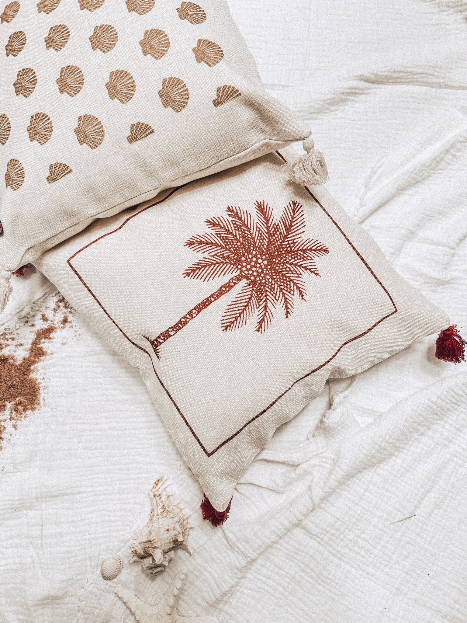 Palm Tree Linen Effect Cushion Cover - Birdie Barn