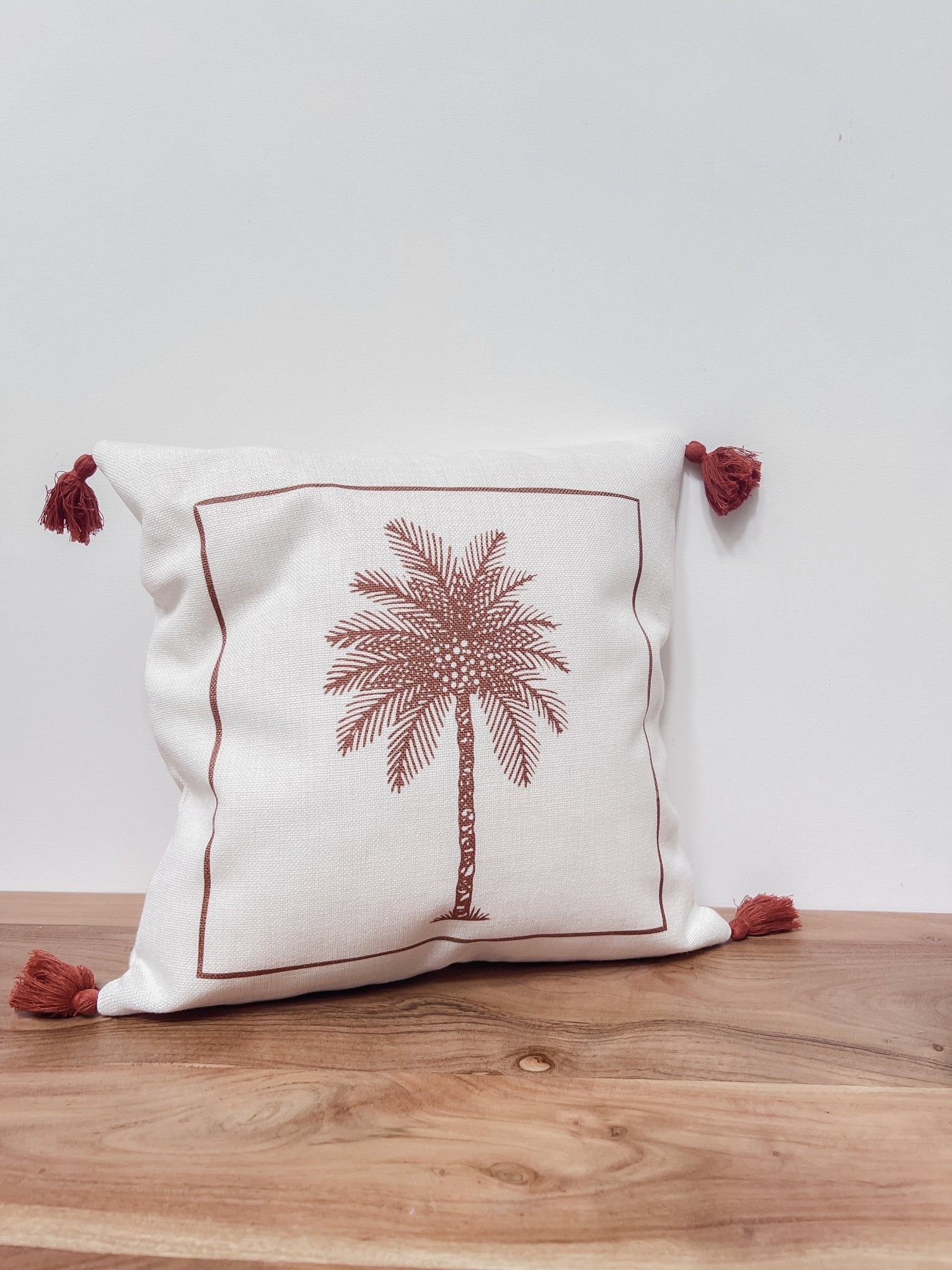 Palm Tree Linen Effect Cushion Cover - Birdie Barn