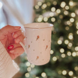 Patterned Christmas Robin Bone China Mug - FADED PRINT - Birdie Barn