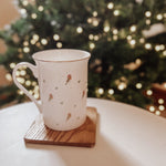 Patterned Christmas Robin Bone China Mug - FADED PRINT - Birdie Barn