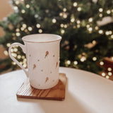 Patterned Christmas Robin Bone China Mug - FADED PRINT - Birdie Barn