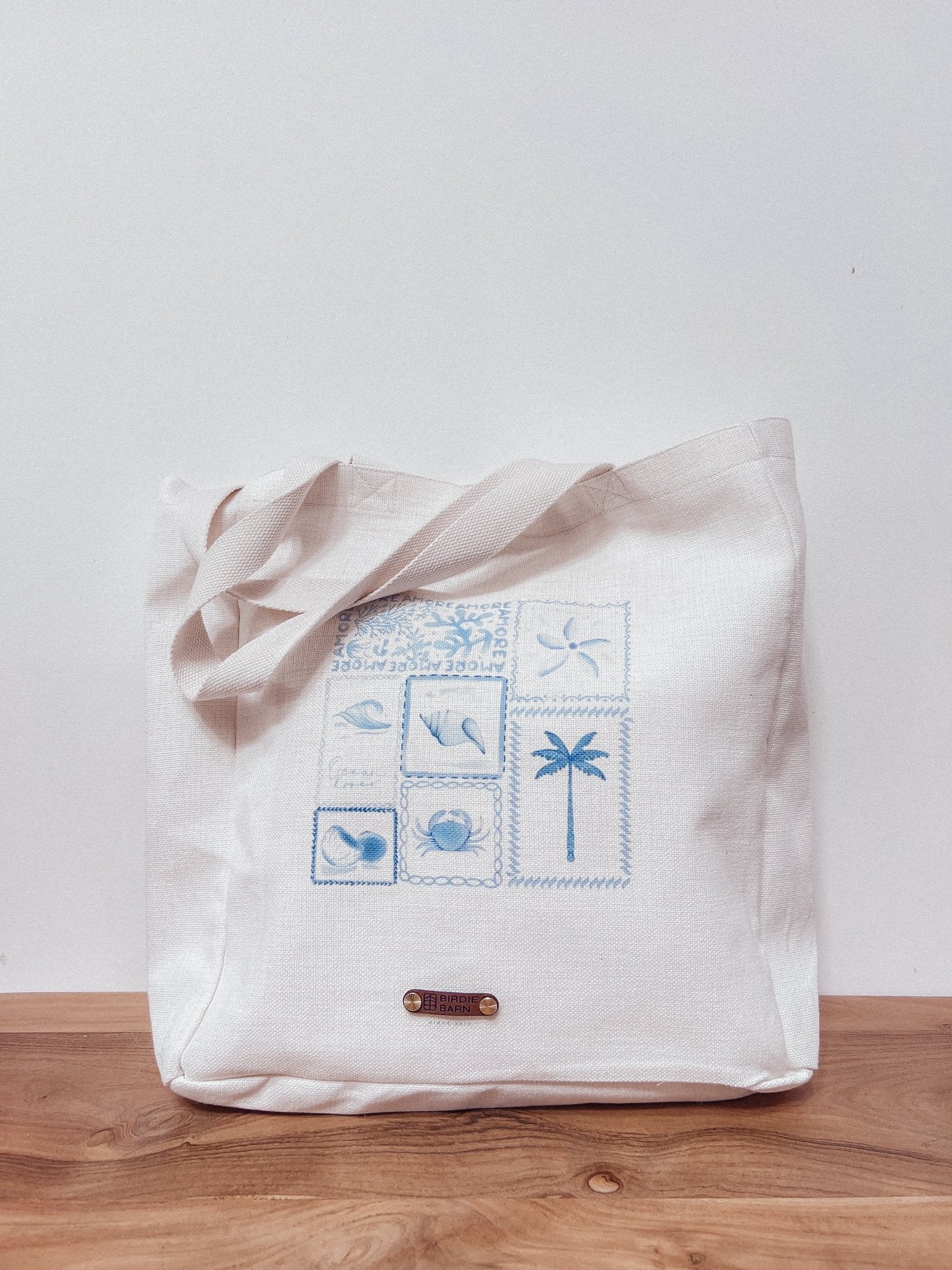 Santorini Linen Effect Tote - Birdie Barn